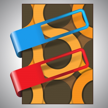 Abstract brown circle background flyer design with stickerのイラスト素材