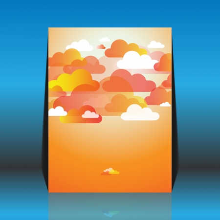 Abstract summer cloud background - flyer designのイラスト素材