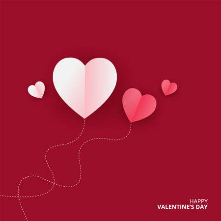 Happy valentine day background with hearts paper .&#xA;valentine day vector illustrationのイラスト素材