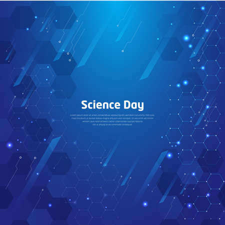 Happy National Science Day background with modern, geometric, technology, science and innovation element. Science Day vector illustrationのイラスト素材