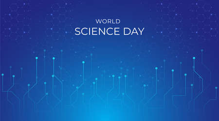 Celebration National Science Day Design. Science Day background vector illustrationのイラスト素材