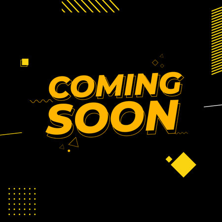 Flat style design coming soon announcement. Abstract coming soon announcement with geometric elements.のイラスト素材