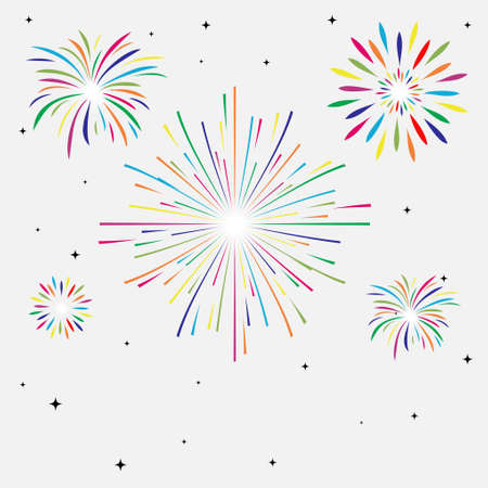 Collection of firecracker vector illustration isolated on white background. Set of colorful firecracker cartoon collection illustration.のイラスト素材