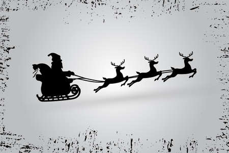 Sillhouette of santa clause and deer with grunge pattern.
Sillhouette of santa claus riding deer vector.のイラスト素材