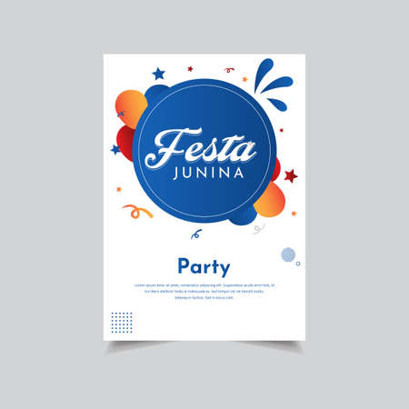 Celebration of Festa Junina party flyer design vector. Festa Junina template brochure design vector.のイラスト素材