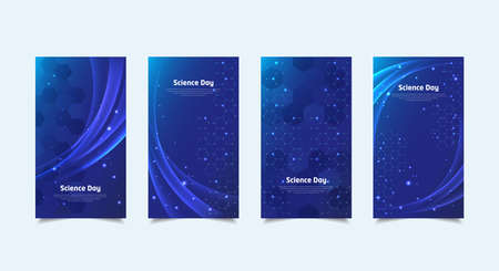World Science Day design Stories Collection. Science Day template stories vector.のイラスト素材