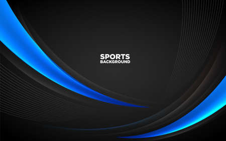 Blue wavy abstract background vector. Gradient abstract sports design backgroundのイラスト素材
