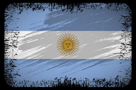 Wavy Argentina flag background vector with brush stroke style. Argentina Independence Day Vector Illustration.のイラスト素材