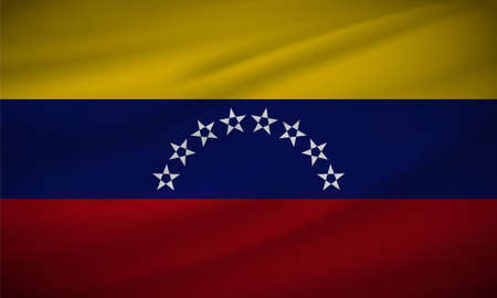 Realistic Venezuela Wavy flag background vector. Venezuela Independence Day Vector Illustration.のイラスト素材