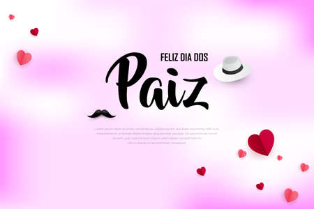 Feliz dia de la faiz design vector. Happy father's day background vector with mustache and hat.のイラスト素材