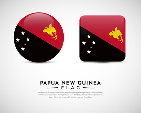 Realistic Papua new guinea flag icon vector. Set of Papua new guinea flag emblem vectorのイラスト素材