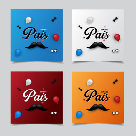 Elegant Collection of happy father's day design background. Set of dia dos faiz design&#xA;のイラスト素材