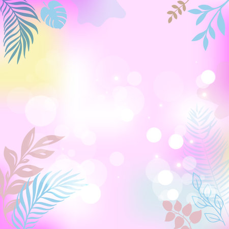 Wonderful pastel design background with floral and leaf vectorのイラスト素材
