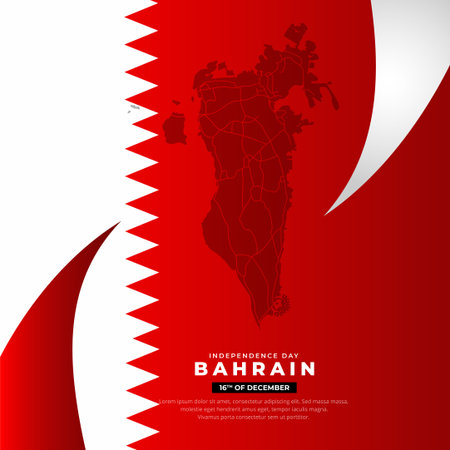 Simple and clean Bahrain Independence Day design vector.のイラスト素材
