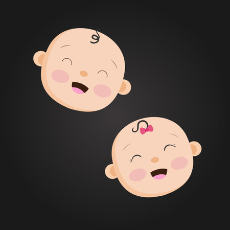 Cute and beautiful baby face cartoon vectorのイラスト素材