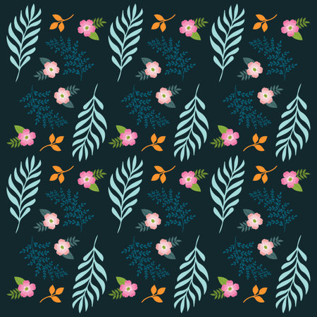 Abstract leaf and flower texture pattern design template vector. Flower Floral pattern design vectorのイラスト素材