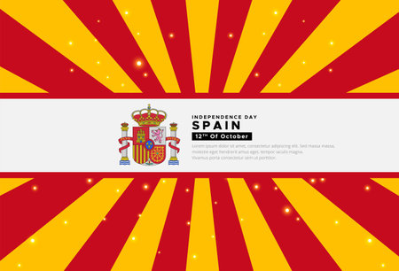 Incredible Spain Independence Day design with sunburst background vectorのイラスト素材