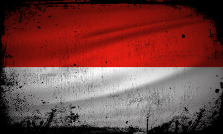 Abstract Indonesia flag background vector with grunge stroke style. Indonesia Independence Day Vector Illustration.のイラスト素材