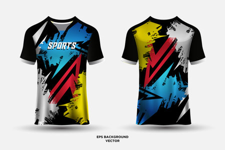 Fantastic Polo shirt jersey design for sports outdoor front and back viewのイラスト素材