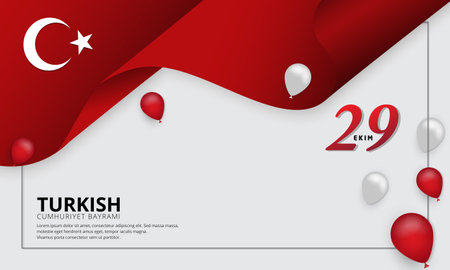 Celebration Turkey republic day background template design vectorのイラスト素材