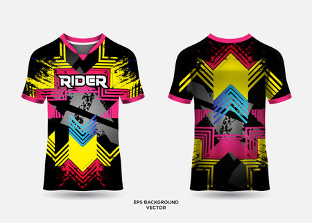 Rider t shirt sport design vector. Abstract soccer jerseys design vector.のイラスト素材