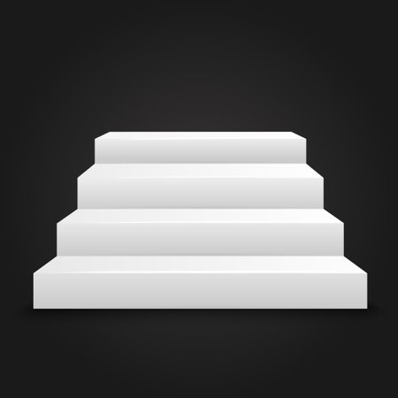 Realistic 3d stair background vector illustrationのイラスト素材