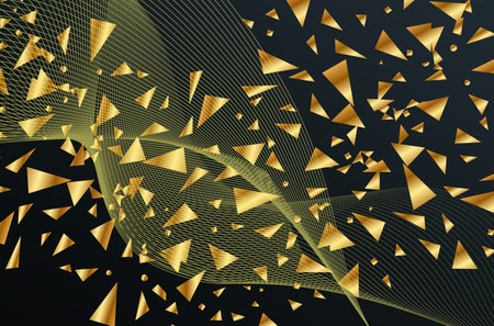 Glowing abstract golden background template vectorのイラスト素材