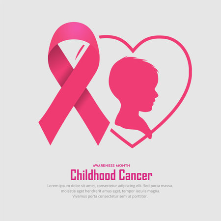Pink Childhood cancer awareness month design background. International Childhood cancer day design vectorのイラスト素材