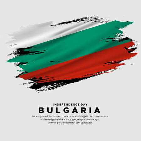 Amazing Bulgaria flag background vector with grunge brush style. Bulgaria Independence Day Vector Illustration.のイラスト素材