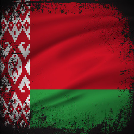 Abstract Belarus flag background vector with grunge stroke style. Belarus Independence Day Vector Illustration.のイラスト素材