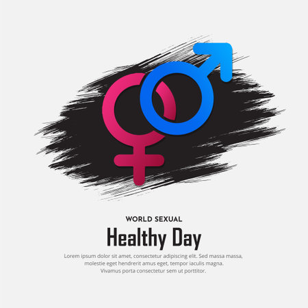 Happy World sexual health day design vector with gender icons and brush grunge style.のイラスト素材