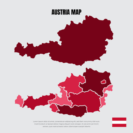 Collection of silhouette Austria maps design vector. Asia maps design vectorのイラスト素材