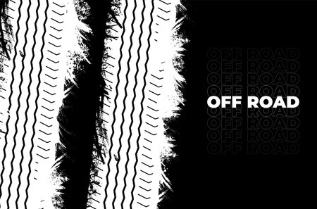 Fantastic off road background vector. Black background of off road design with tire silhouette vector.のイラスト素材