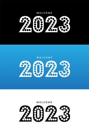 Collection of modern Happy New Year 2023 design background. Twenty Twenty Three design vectorのイラスト素材