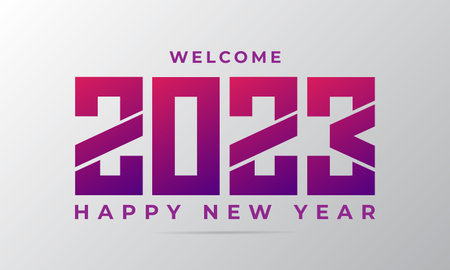 modern Happy New Year 2023 design background. Twenty Twenty Three design vectorのイラスト素材