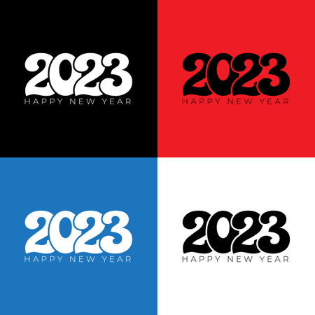 Collection of Elegant Happy New Year 2023 design background. Twenty Twenty Three design vectorのイラスト素材