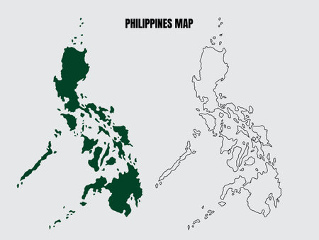 Collection of silhouette Philippines maps design vector. Philippines maps design vectorのイラスト素材