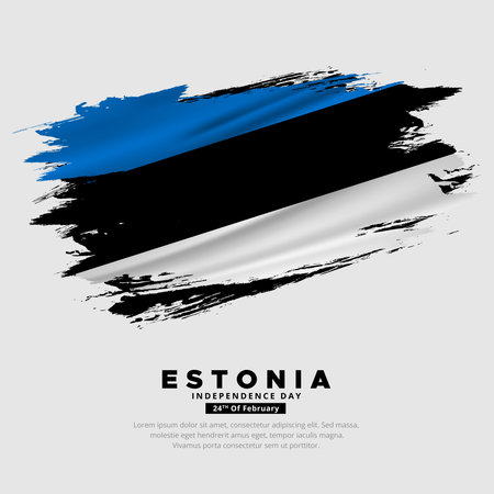 Amazing Estonia flag background with grunge brush. Estonia Independence Day Vectorのイラスト素材