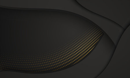 Elegant Smooth dark gradient background. Dark background with golden abstract circles.のイラスト素材