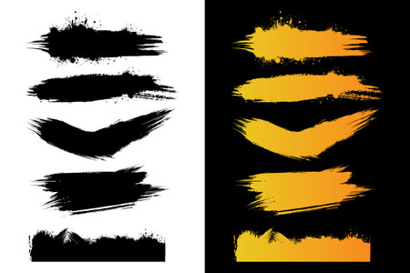 Paint Brush Silhouette design vector. Collection of brush design vector illustrationのイラスト素材