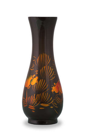 Asian vase on white background.の写真素材