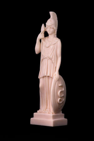 Pallas Athena statue on black background.の写真素材