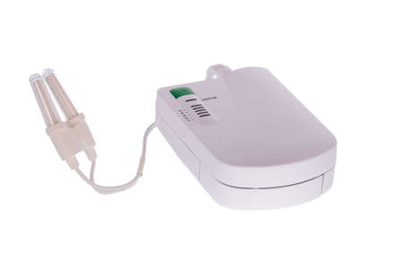 Antiallergy device for eliminate allergic symptoms on white background lighted by back and bottom lightsの写真素材