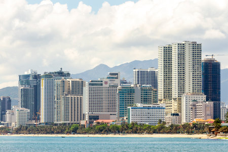 Khanh Hoa, Vietnam - March 6, 2021 : View Of Nha Trang City. Nha Trang City Is A Coastal City In Khanh Hoa Province Where Is One Of The Most Important Tourist Hubs Of Vietnam.のeditorial素材