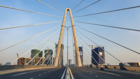 Ho Chi Minh City, Vietnam - âDecember 13, 2022 : Thu Thiem Two Bridge Across The Saigon River.のeditorial素材