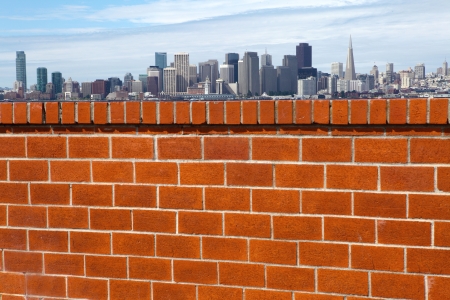  Red brick wall of San Franciscoの写真素材