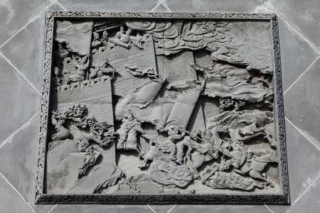 war scene carved in brickのeditorial素材