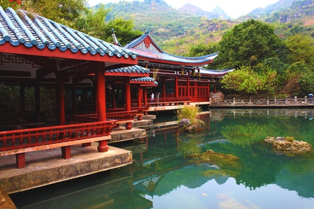 The scene of the chinese gardenの写真素材