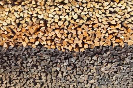 Pile of chopped fire wood prepared for winter の写真素材