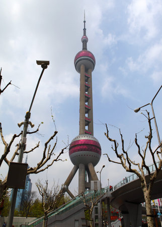 China Shanghai the pearl tower のeditorial素材